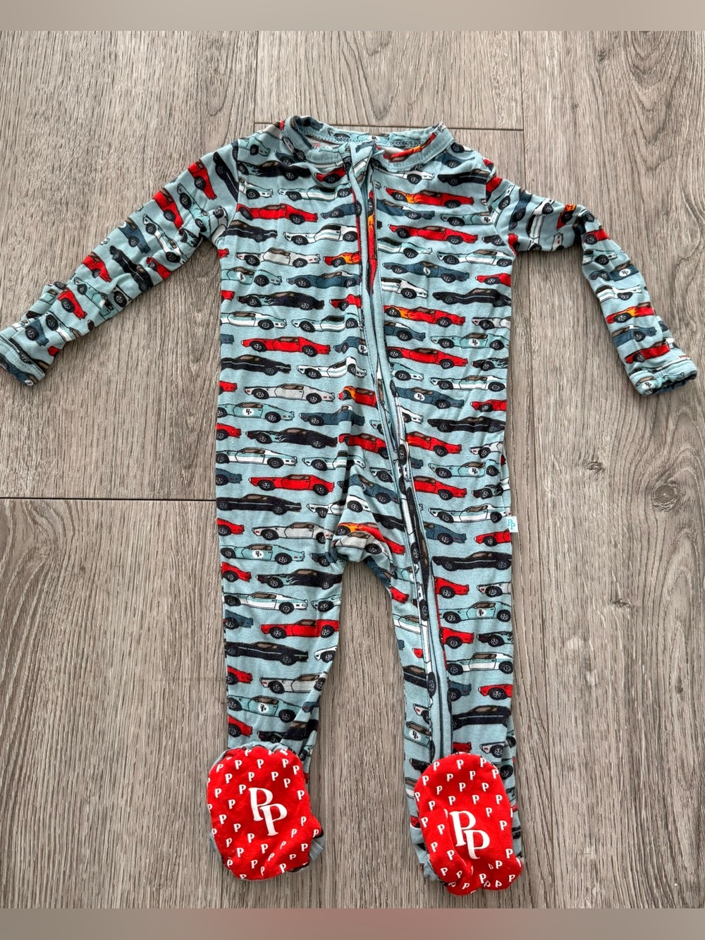 Posh Peanut footie one-piece retro Cars Footed PJ size 0-3 month